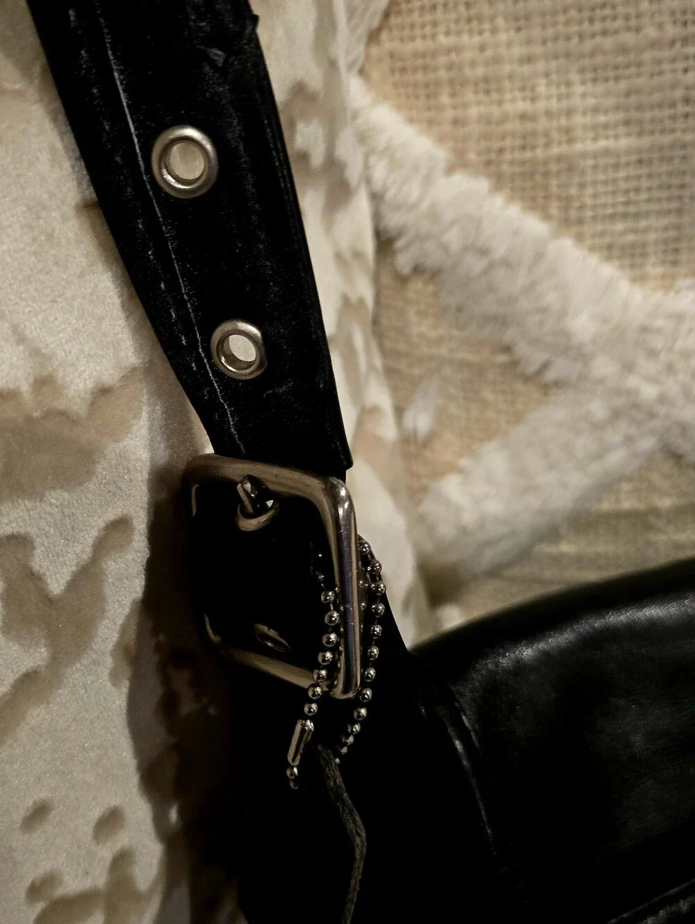 VINTAGE COACH, Black Leather Crossbody Messenger Bag